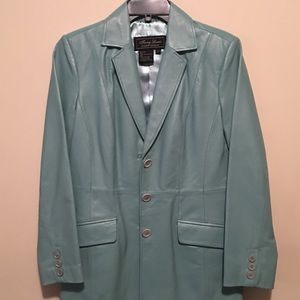 Blue “Terry Lewis” Leather Jacket